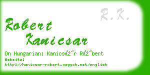 robert kanicsar business card